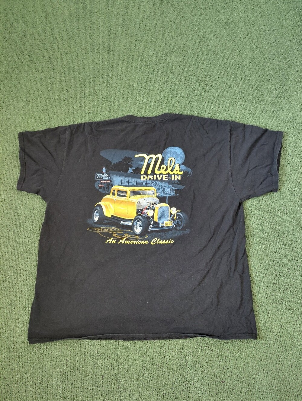 Mel's Drive-In 75th Anniversary An American Classic Car Retro Black T Shirt Sz X